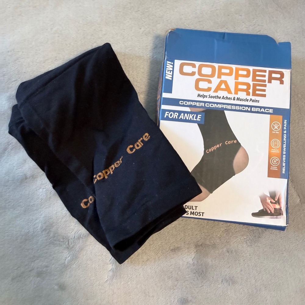 Copper Care Copper Compression Ankle‎ Brace Men 1 Size Fits Most Black